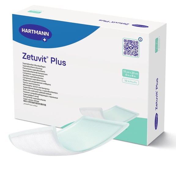Zetuvit Plus Sterile Super Absorbent Dressing Rectangle 6 x 8" 413112 10 per Box