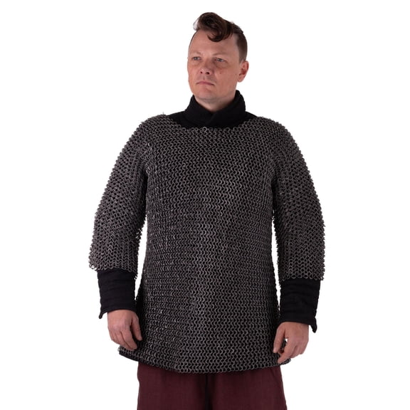 Zeughaus - Chainmail Haubergeon Roundring Riveted 10mm Aluminium (size: 2XL/3XL )