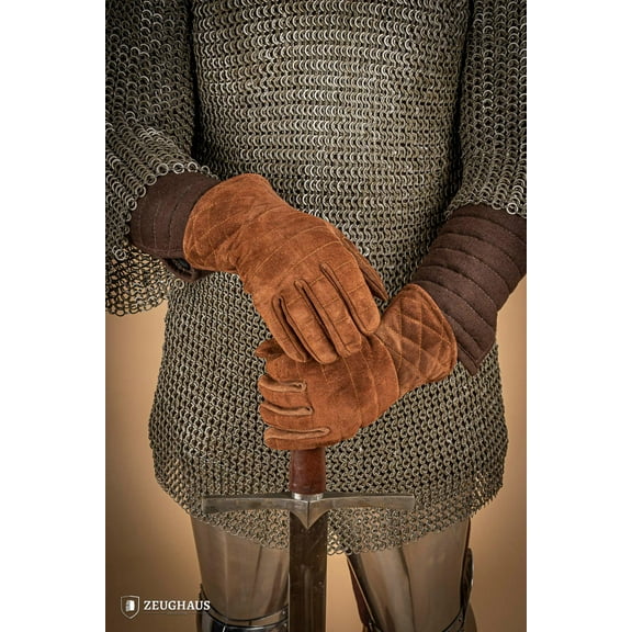 Zeughaus - Suede Gloves for Gauntlets Brown (size: 11 )