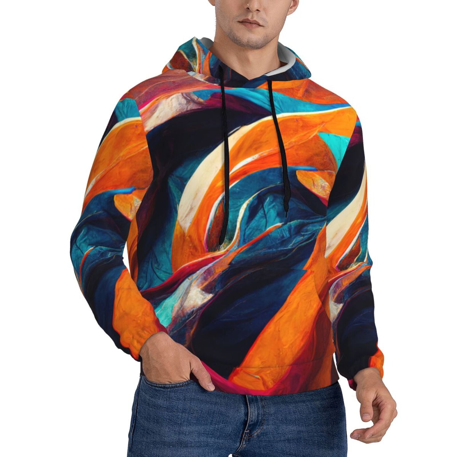 Pattern Print Fairy Men Pullover Hoodie