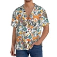 thumbnail image 1 of Zeuib Abstract Plants Mushroom Deer Men's Short Sleeve Button-Down Shirt,Cuban Shirts Classic, Comfortable and Versatile Short Sleeve Dress Shirts for Every Occasion-Large, 1 of 5