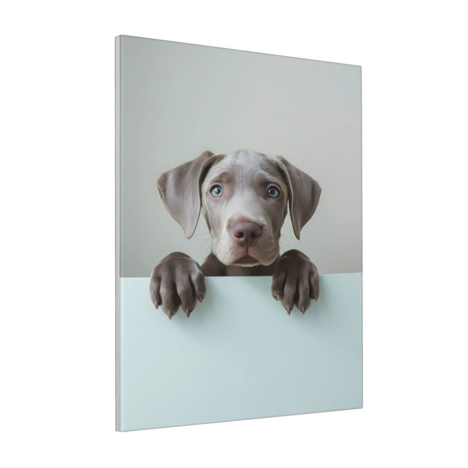 Zeuib Adorable Puppy Portrait Print Farmhouse Canvas Wall Art For ...