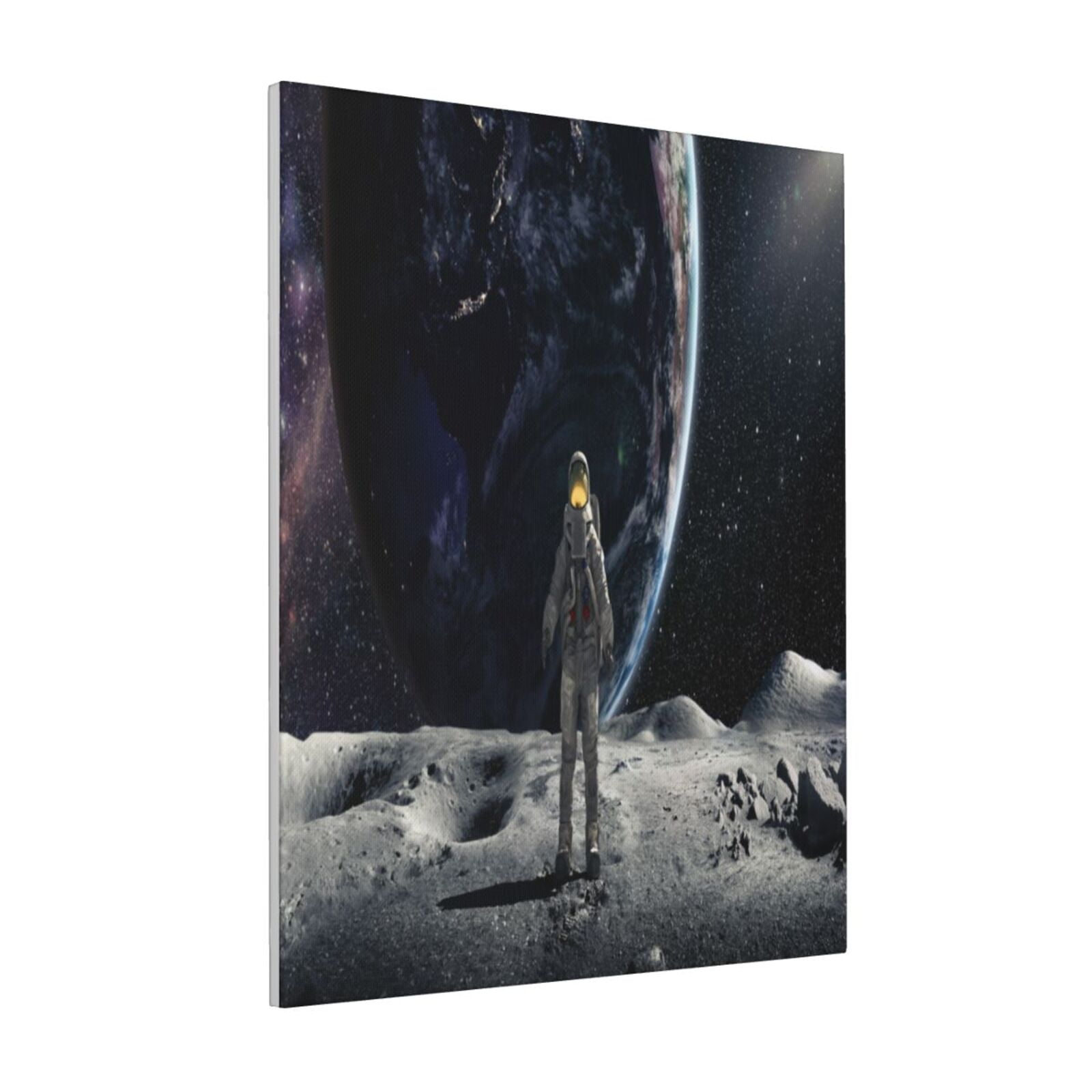 Zeuib Astronaut Standing In The Moon Print Farmhouse Canvas Wall Art ...