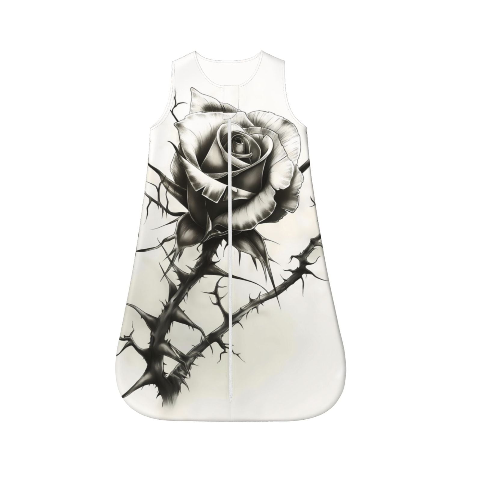 Zeuib Black And White Rose Toddler Sleep Sack,Sleep Sack With Sleeves