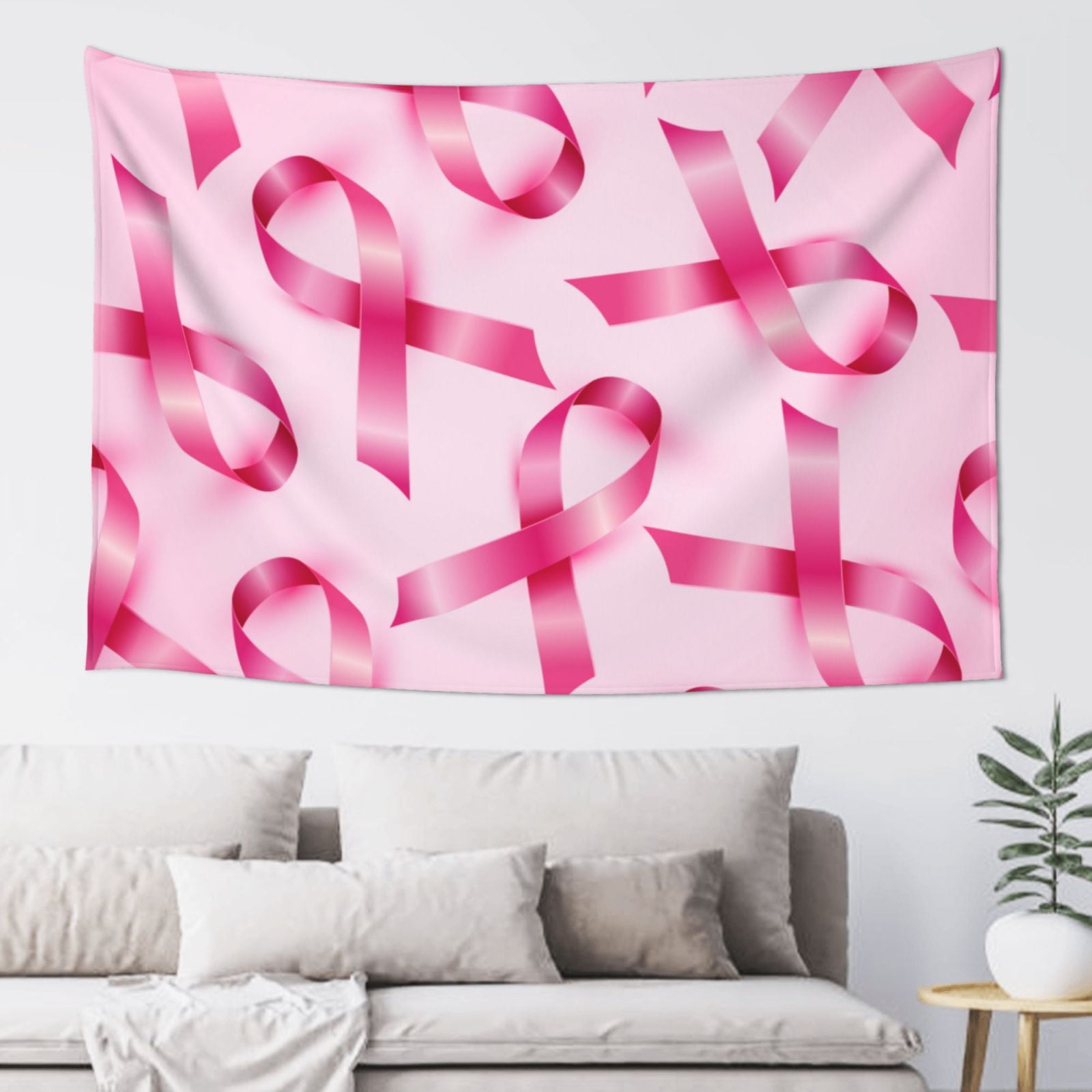 Zeuib Breast Cancer Ribbons Awareness Print 60x40in Tapestry Wall ...