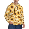 thumbnail image 1 of Zufioo Brown Leaf Pattern Sunflower Design Fleece Comfortable Hoodie for Mens,Sweatshirt for Men,Pullover Hooded Sweatshirt for Men -3X-Large, 1 of 5