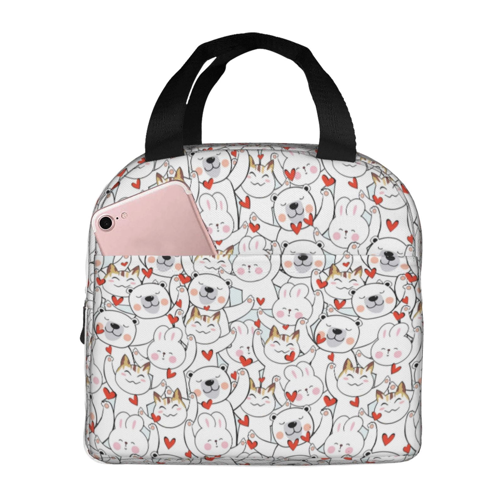 Zeuib Cat Bear Rabbit Insulated Lunch Bag for Men & Women, Reusable ...