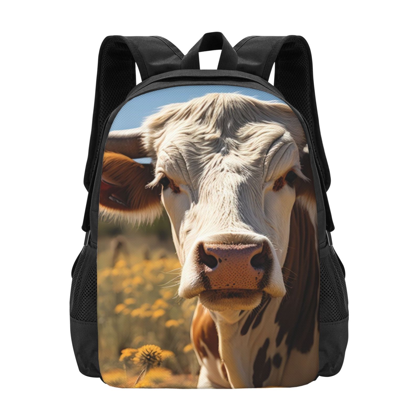 Cow Backback Zeuib Countryside Flower Cow Stylish and Lightweight Backpack: Perfect ...
