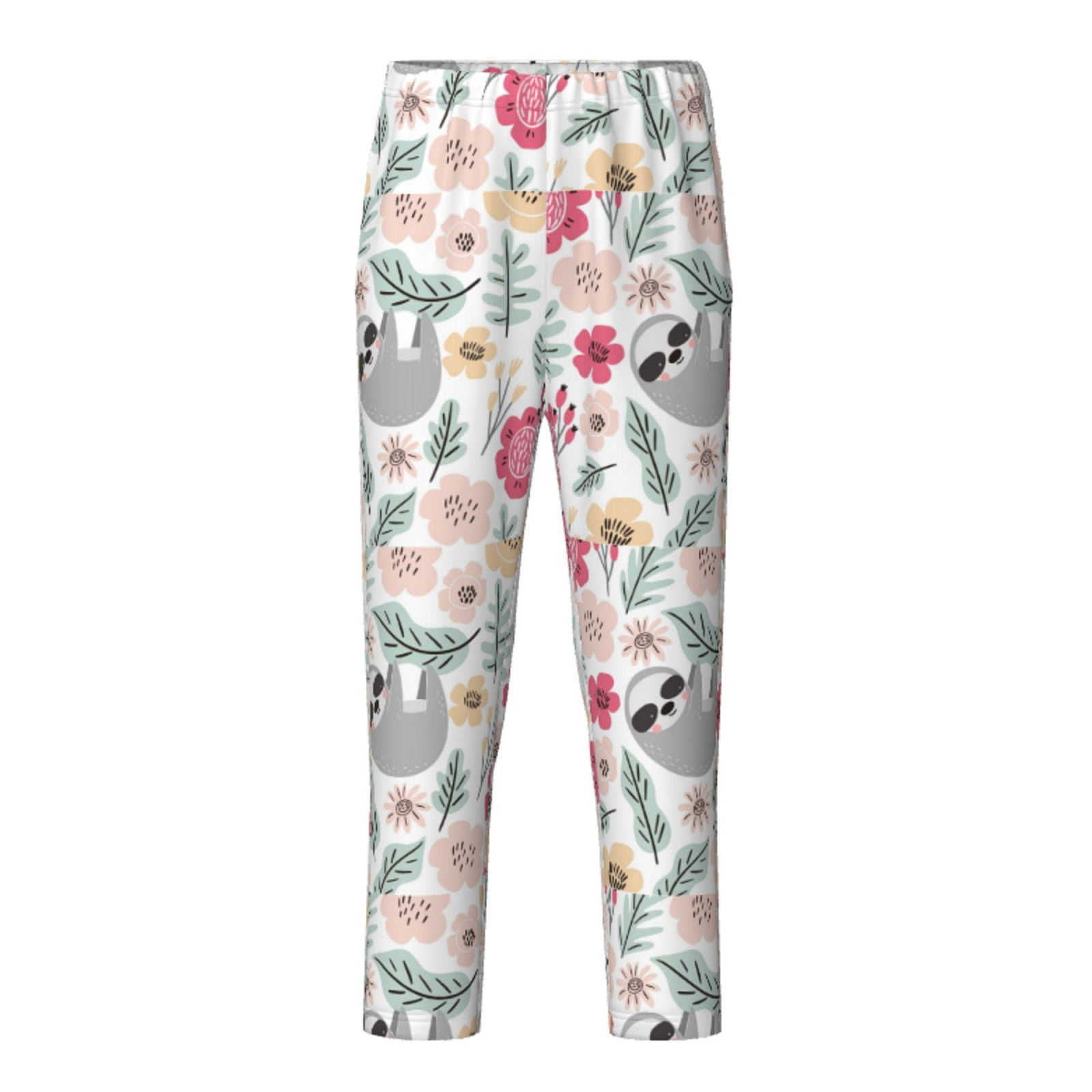 Zeuib Cute Cartoon Sloth Print Pajama Pants for Girls Boys,PJ Bottoms ...