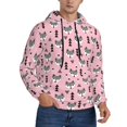 Zufioo Cute Fox Pink Tree Design Fleece Comfortable Hoodie for Mens