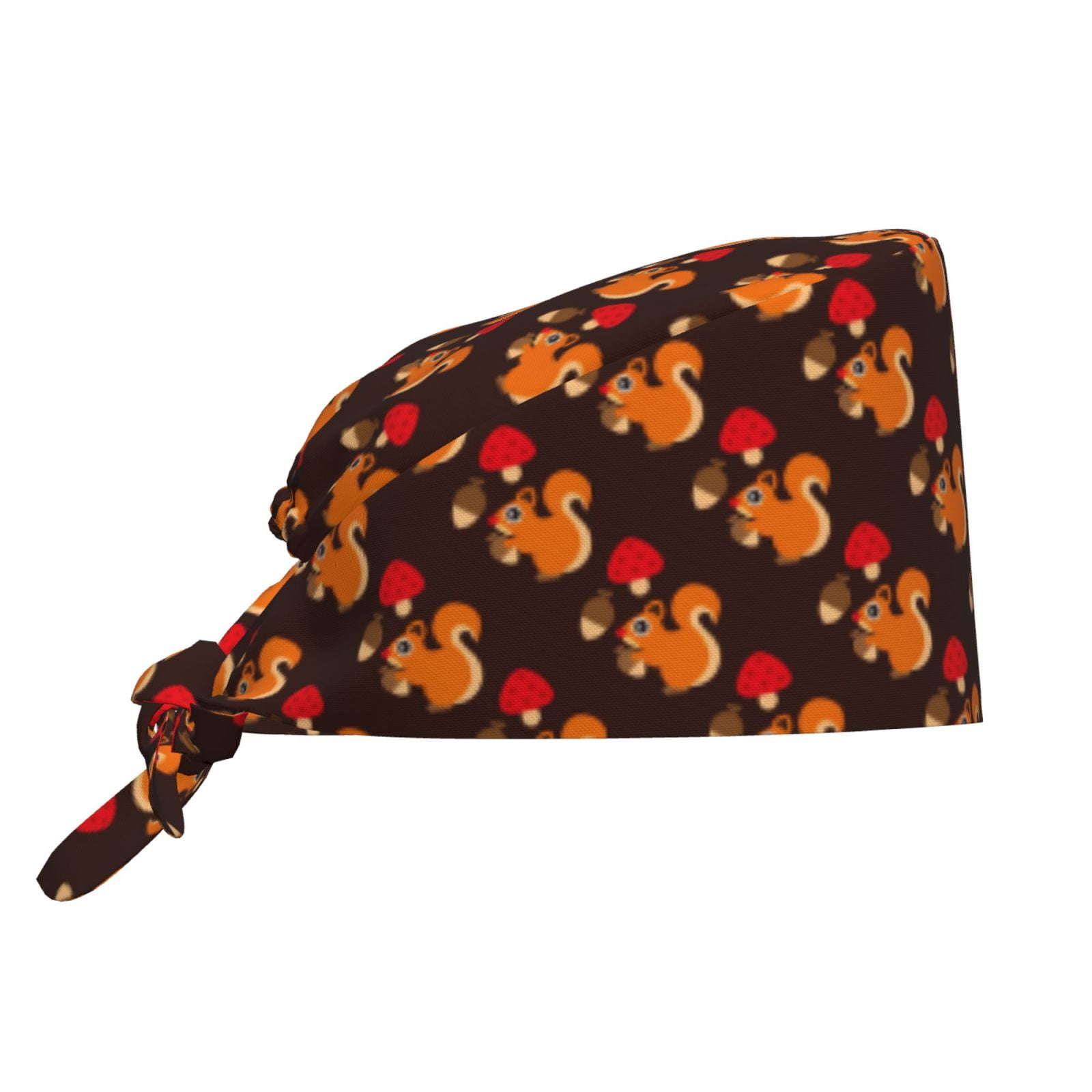 Zeuib Cute Squirrel Print Adjustable Scrub Cap,Cleaning Working Cap ...