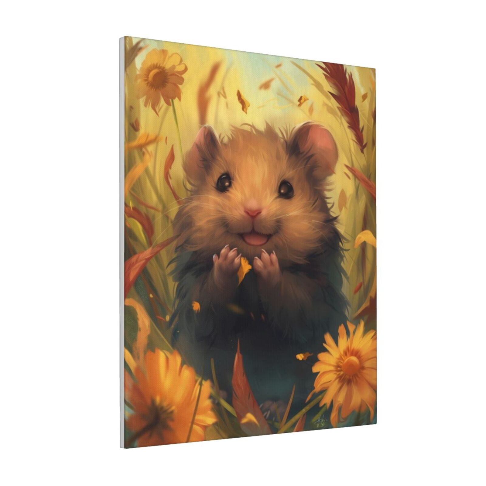 Zeuib Cute Sunflower Guinea Pig Print Farmhouse Canvas Wall Art For ...