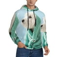 Zufioo Dog Wrapped in Towel Design Fleece Comfortable Hoodie for Mens