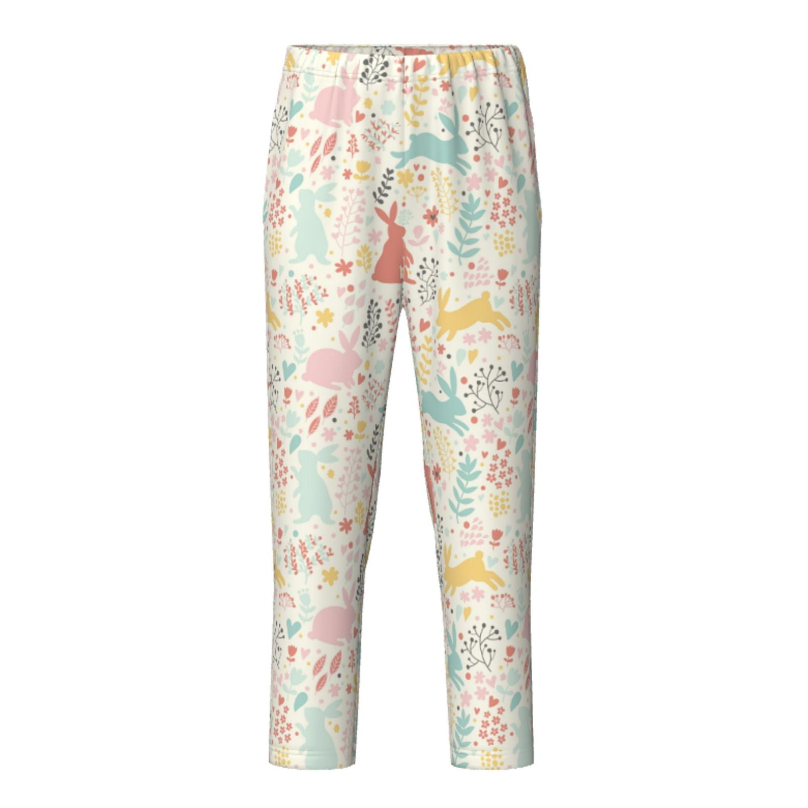 Zeuib Fall Rabbit Print Pajama Pants for Girls Boys,PJ Bottoms for Kids ...