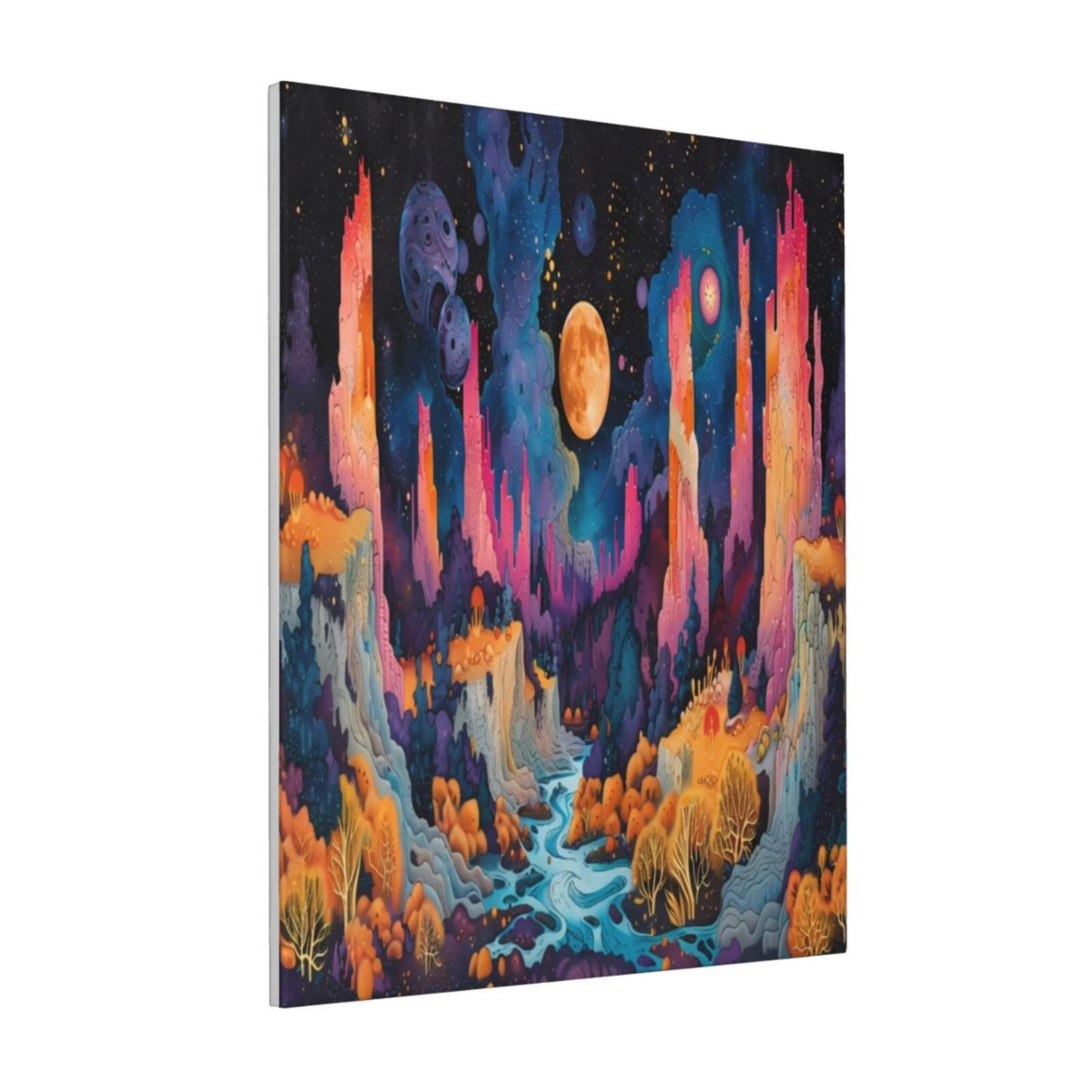 Zeuib Fantasy Cosmic Landscape Print Farmhouse Canvas Wall Art For ...