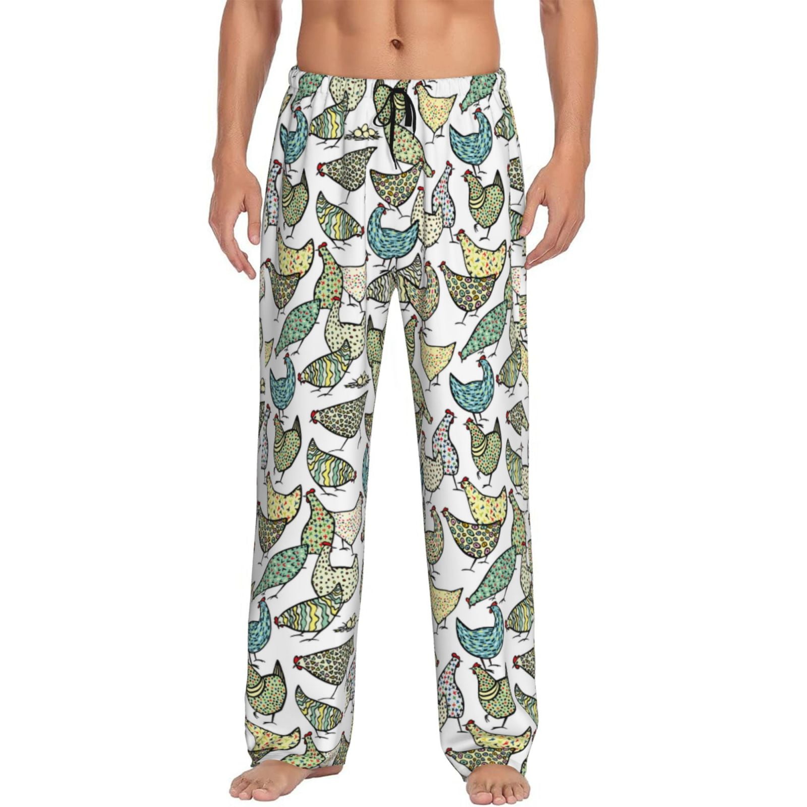 Zeuib Funny Chicken Men's Pajama Pant Sleep Pajama Lounge Pant PJ