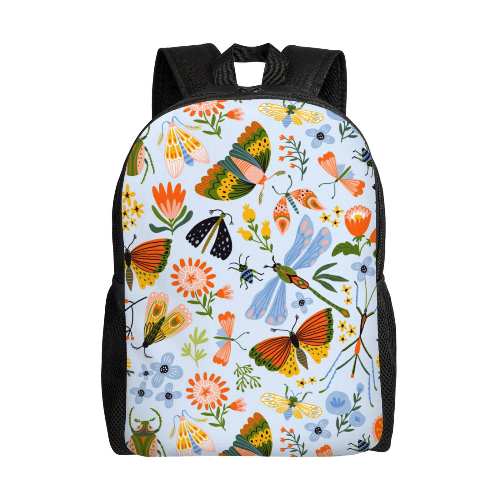 Zeuib Insects and Flowers Print Business Travel Backpack, Durable Water ...