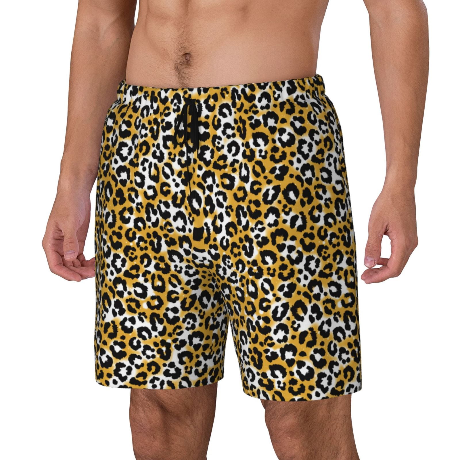 Zeuib Leopard Print Swimming Trunks for Men Boys,Swimming Shorts with ...