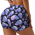 thumbnail image 1 of Balery blue Skull flower Printed Workout Shorts for Women Seamless Scrunch Short Gym Yoga Running Sport Active Exercise Fitness Shorts-XX-Large, 1 of 8