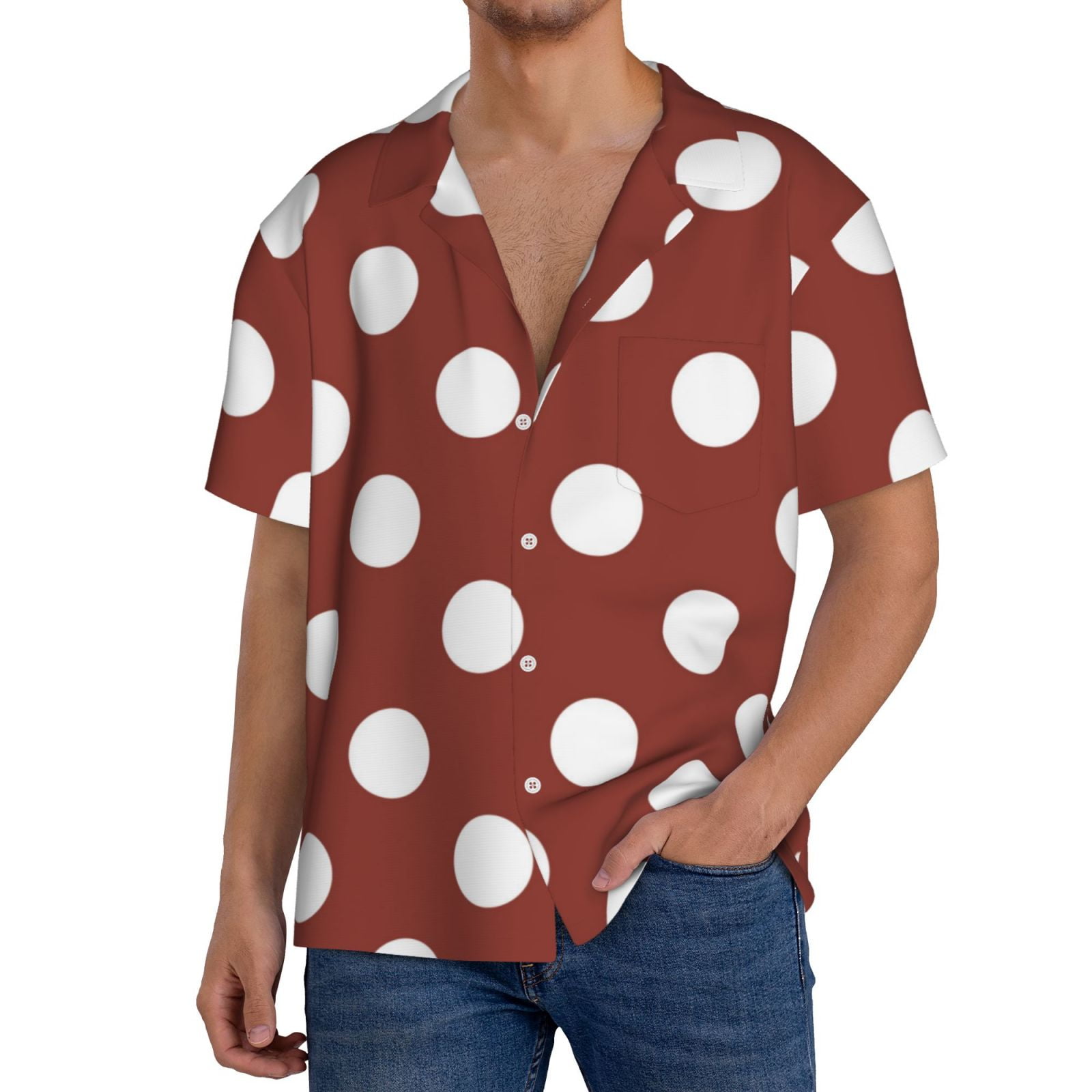 maroon polka dot top