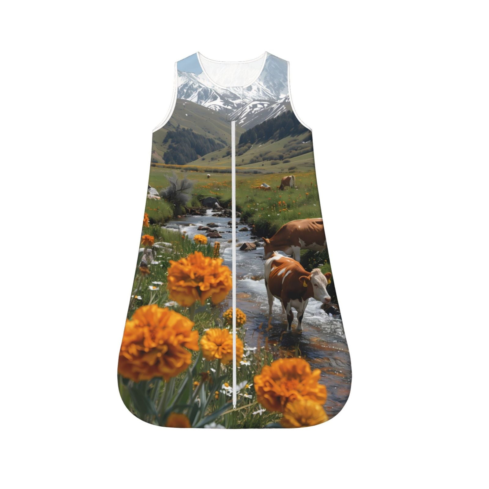 Zeuib Mountain Cows Flower Stream Toddler Sleep Sack,Sleep Sack With