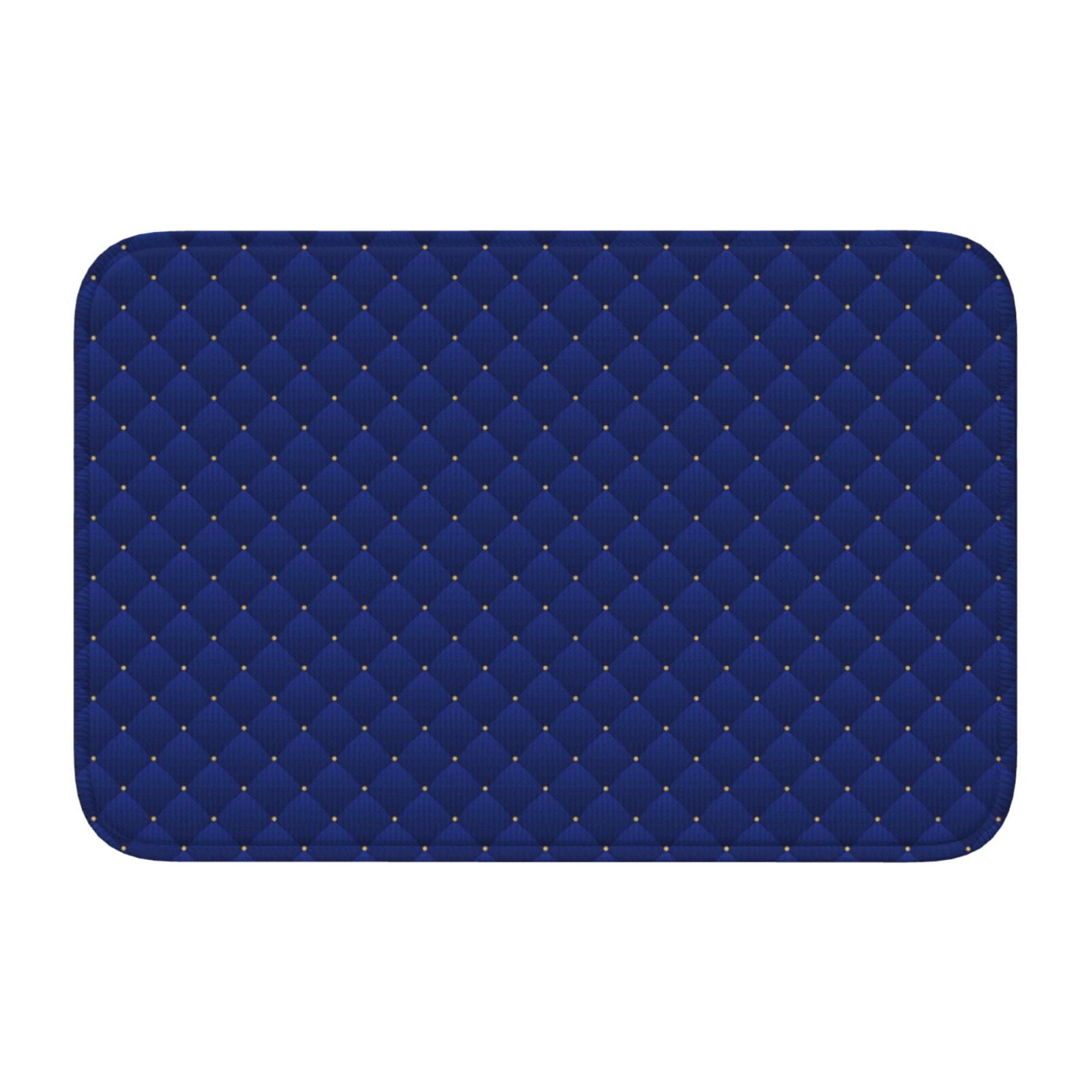 Zeuib Navy Blue Anti-Slip Polyester Floor Mat - Durable, Non-Fading ...
