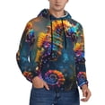 thumbnail image 1 of Zufioo Neon Seahorse Underwater Realm Design Fleece Comfortable Hoodie for Mens,Sweatshirt for Men,Pullover Hooded Sweatshirt for Men -Small, 1 of 5