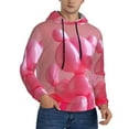 Zufioo Pink Balloon Puppy Art Design Fleece Comfortable Hoodie for Mens