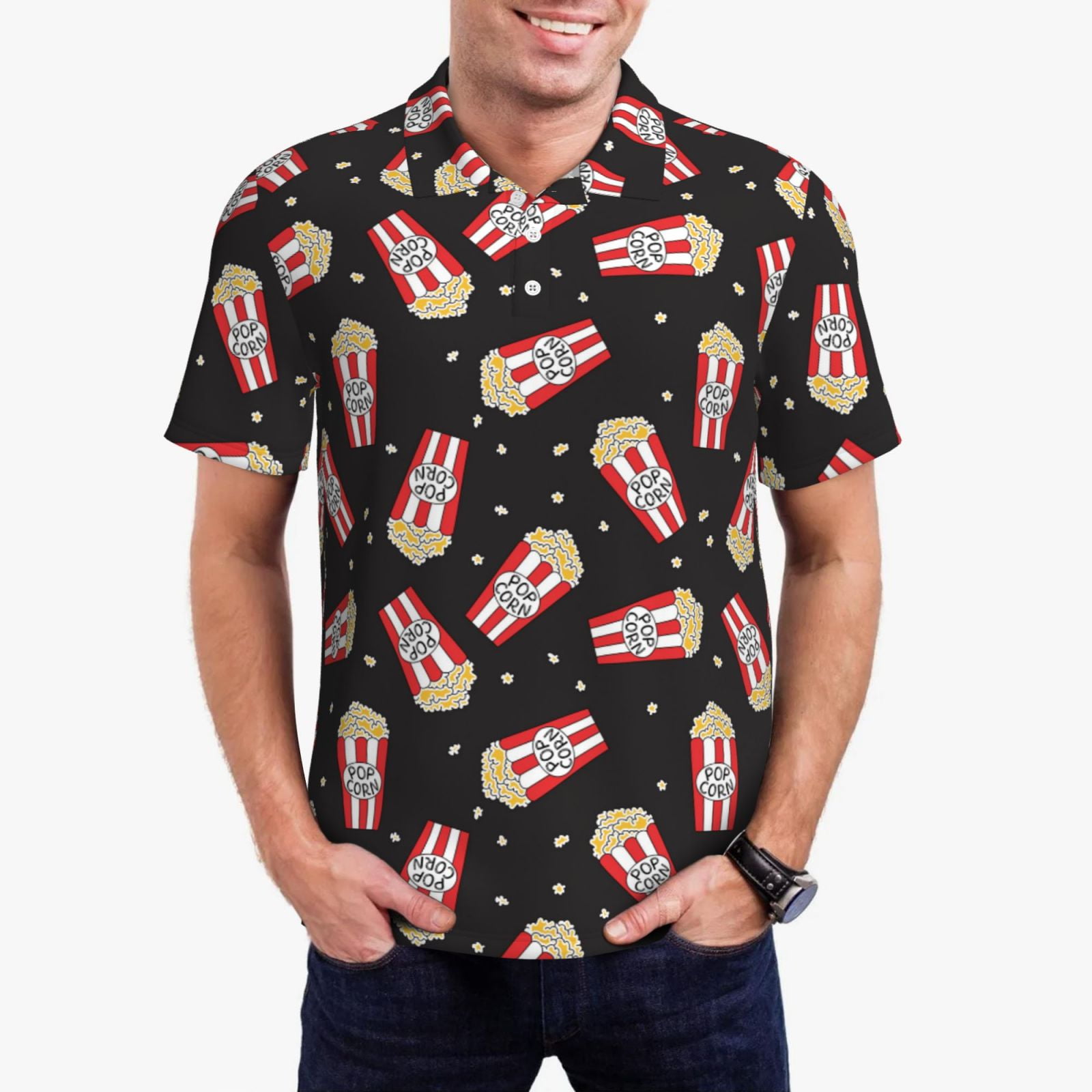 Zig Zag Pineapple Print Men's Golf Shirts