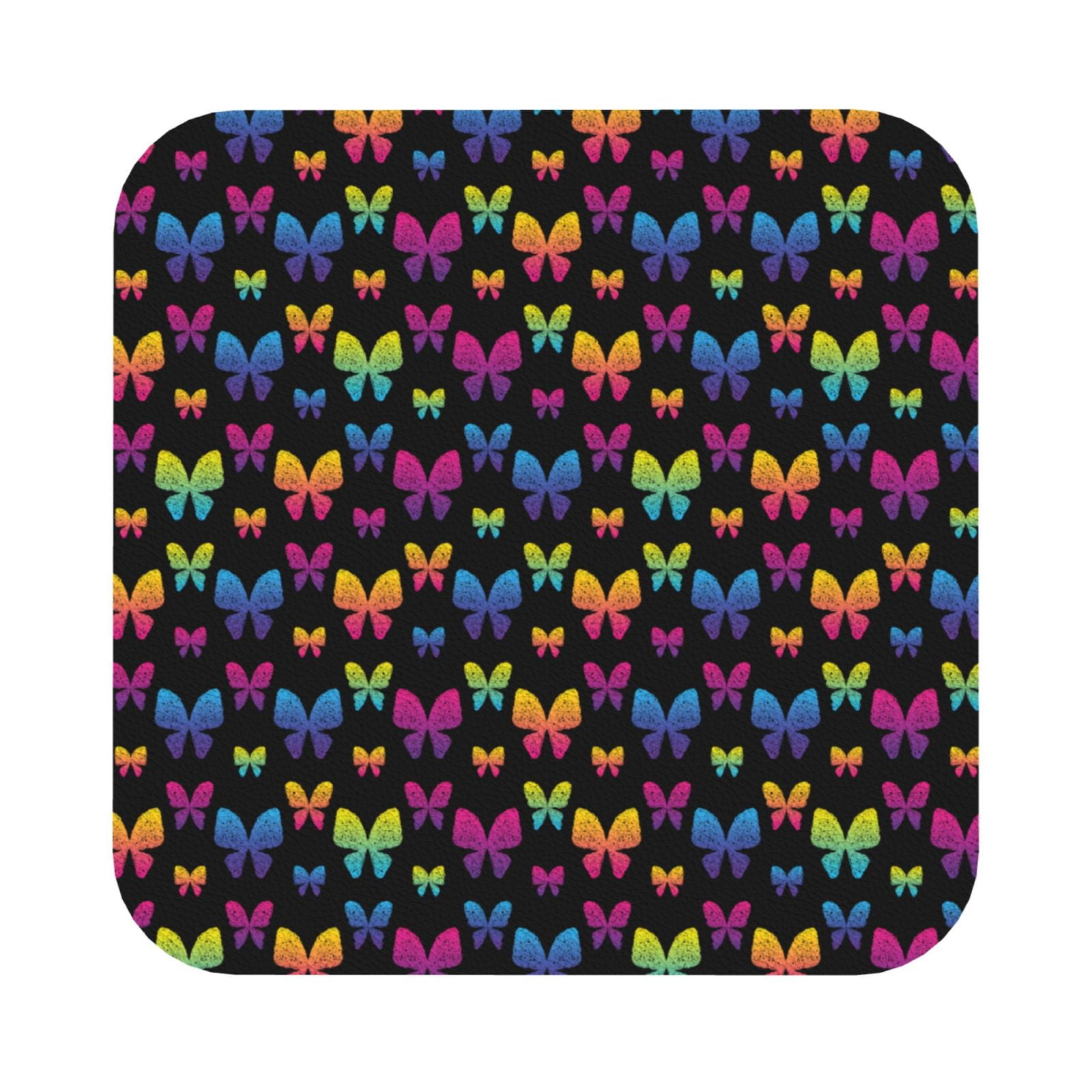 Rainbow Butterfly Print Men's Slip On Sneakers