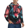 thumbnail image 1 of Zufioo Red Flame Wolf Head Design Fleece Comfortable Hoodie for Mens,Sweatshirt for Men,Pullover Hooded Sweatshirt for Men -Medium, 1 of 5