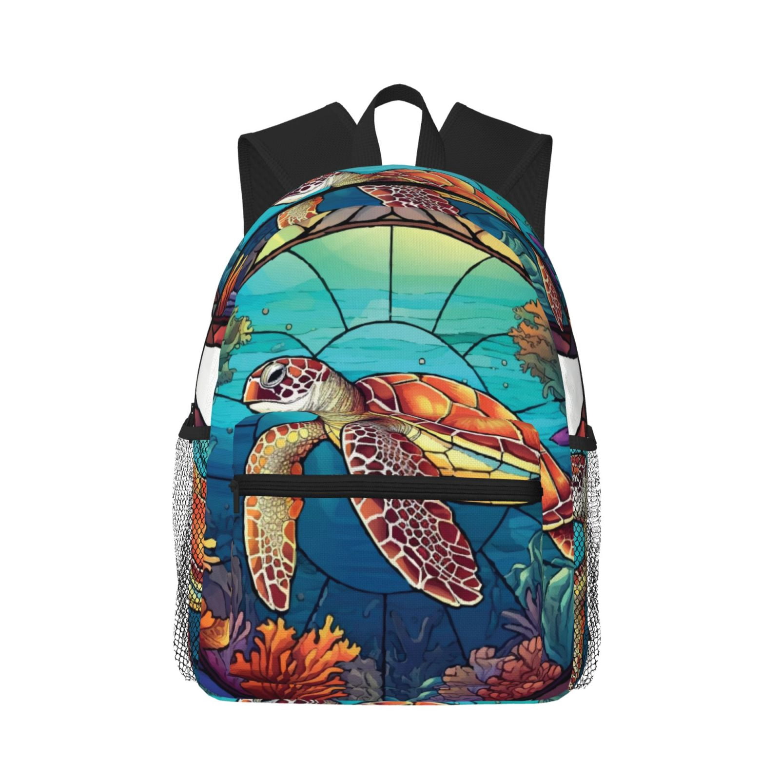 Turtle Shell Backpack Large Zeuib Sea Turtle in Coral Backpack,Stylish, Comfortable, and Versatile ...