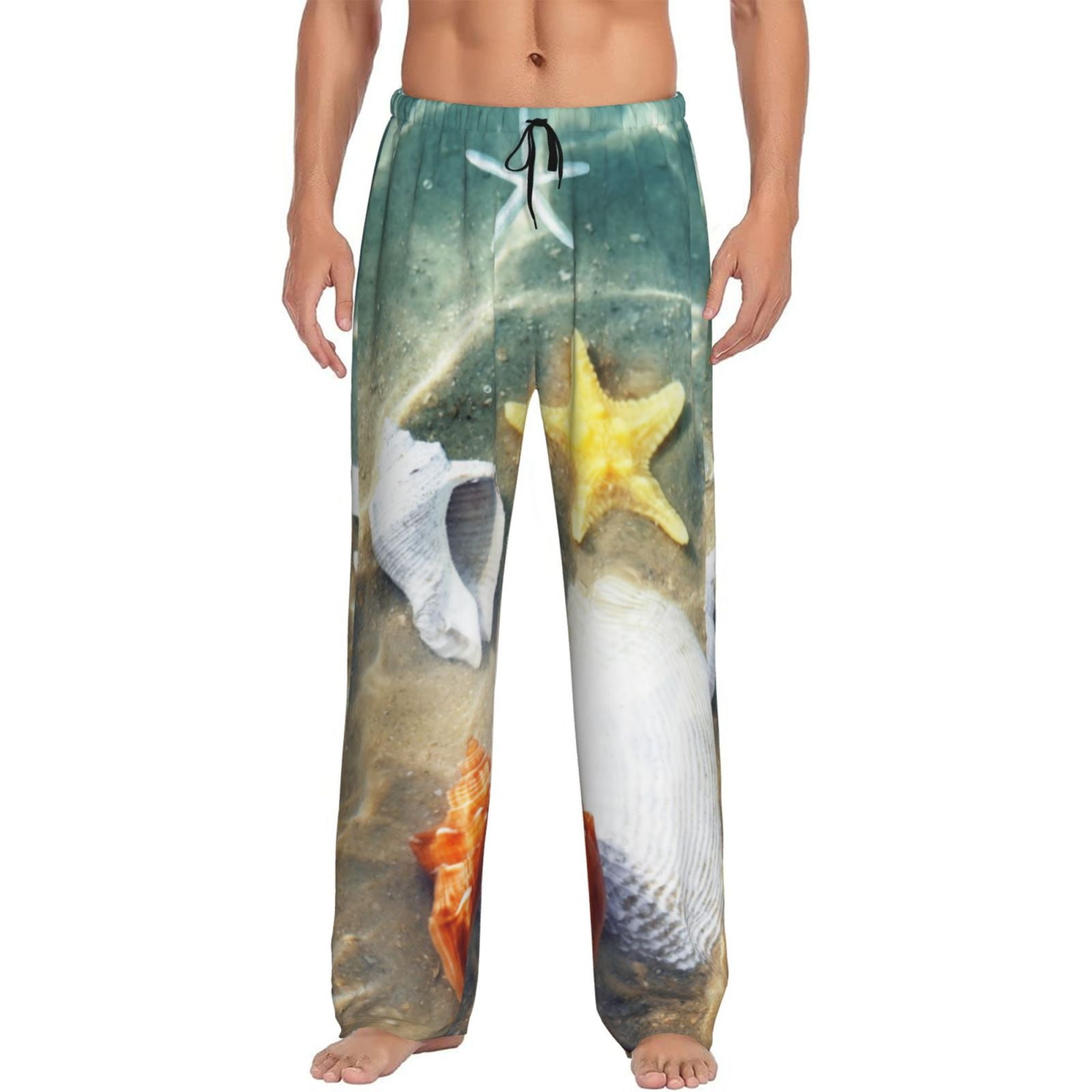 Zeuib Seashell On The Beach Men's Pajama Pant Sleep Pajama Lounge Pant