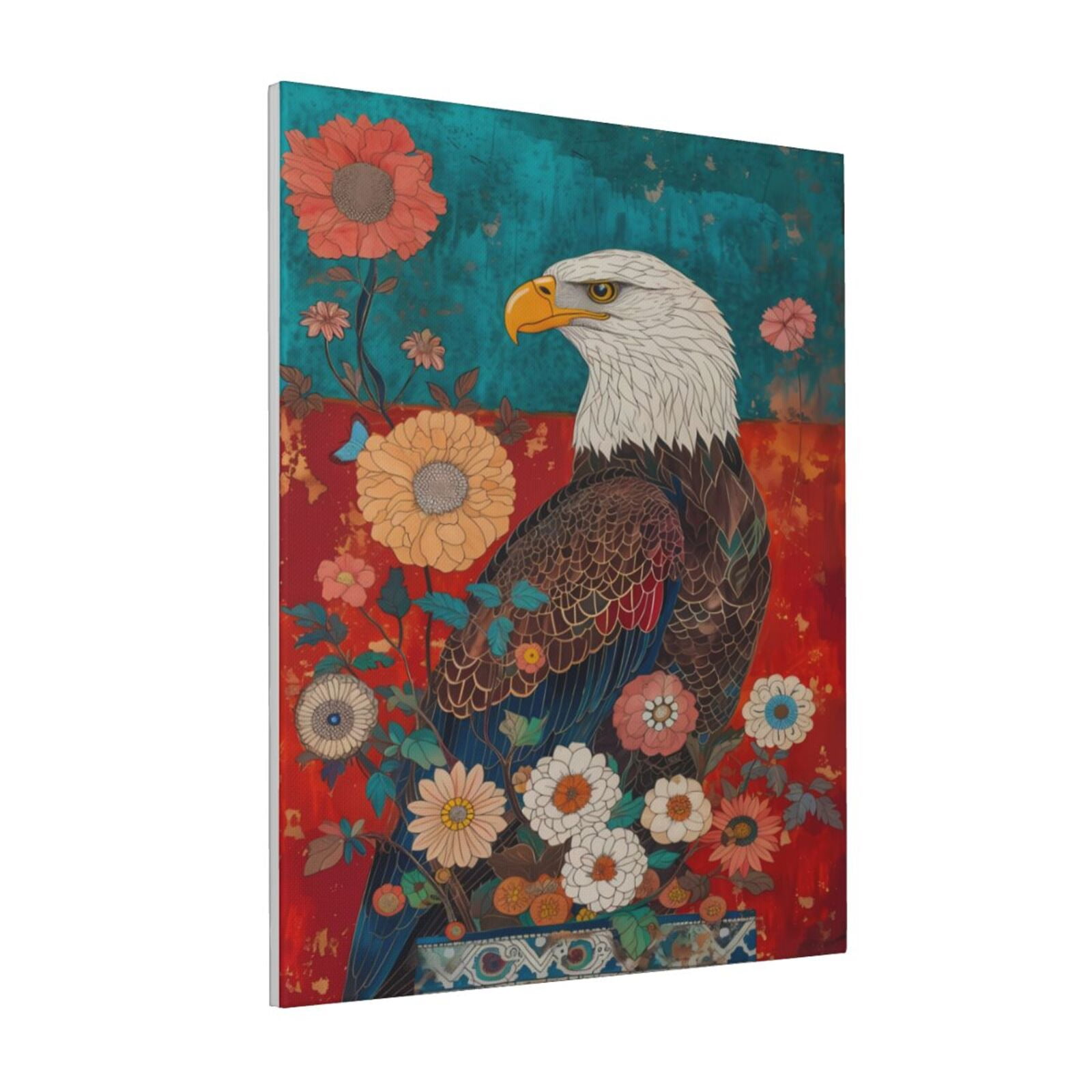Zeuib Sunflower Bald Eagle Print Farmhouse Canvas Wall Art For Bedroom ...