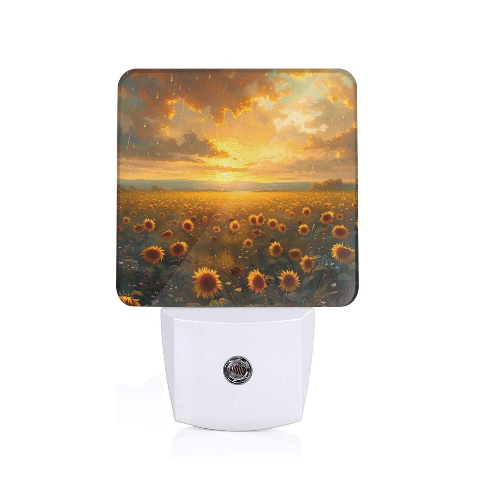 VIDI Donkey In Sunflower Field Plug-In Night Light With Auto Dusk-to-Dawn Sensor, Warm LED Wall Nightlight For Bedroom, Bathroom, Hallway, Stairs, Kitchen, Energy-Saving Small Lamp For Travel Or Gift