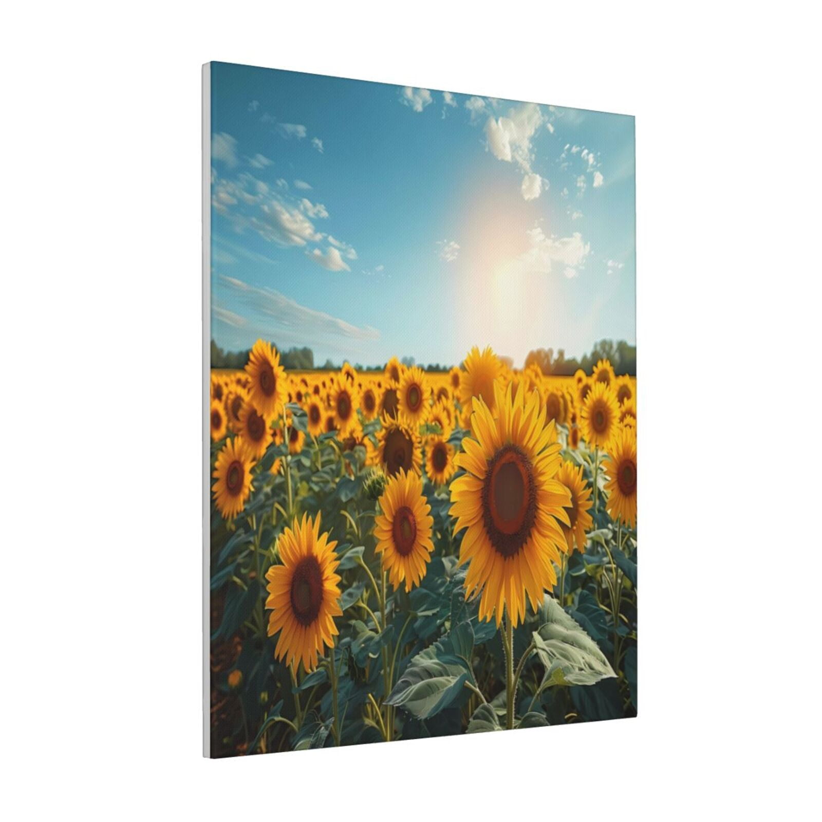 Zeuib Sunlit Sunflower Field Print Farmhouse Canvas Wall Art For ...