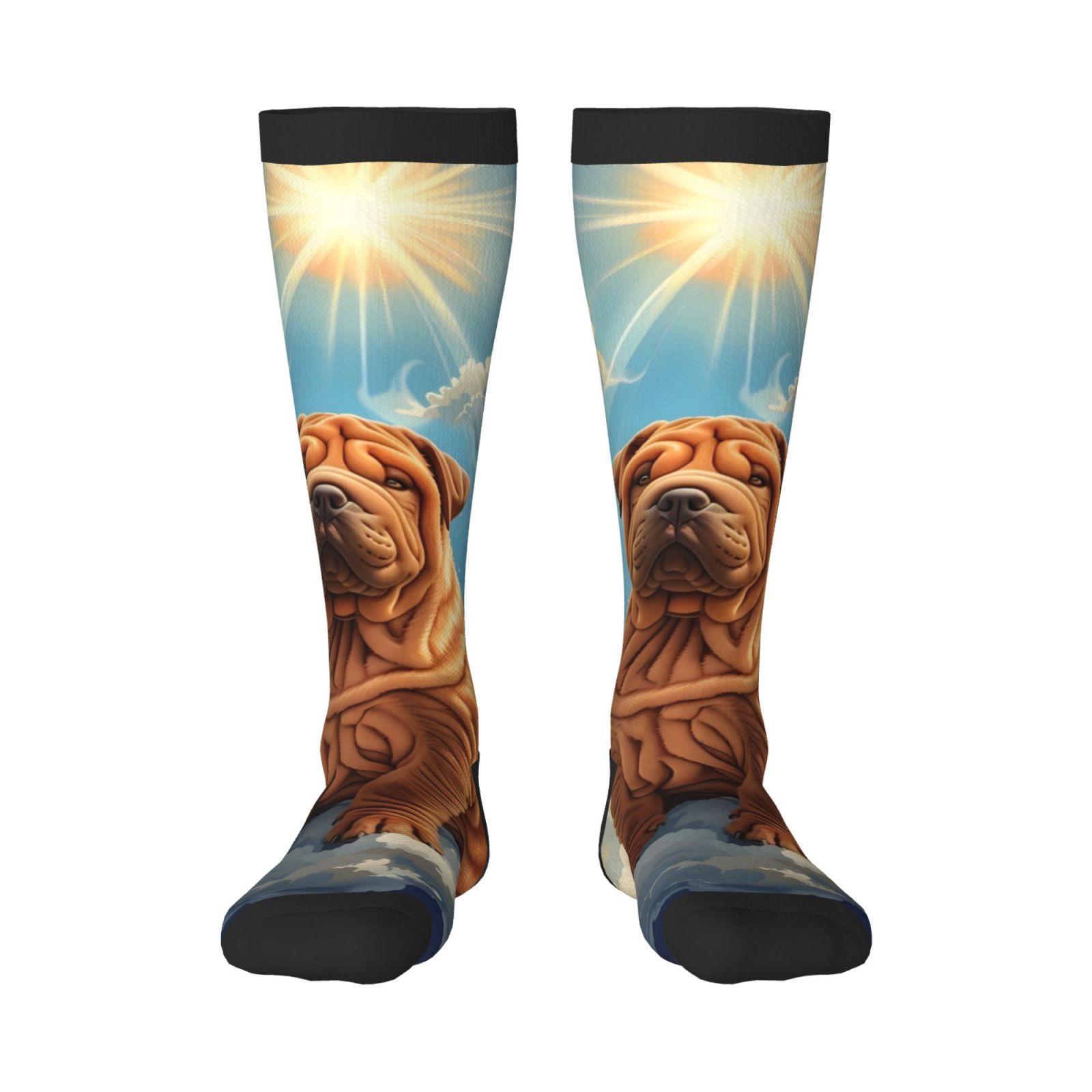 TODAYFUL♡Volume Sole Sabot Zeuib Sunshine Cloud Bulldog Colorful Novelty Socks for Men