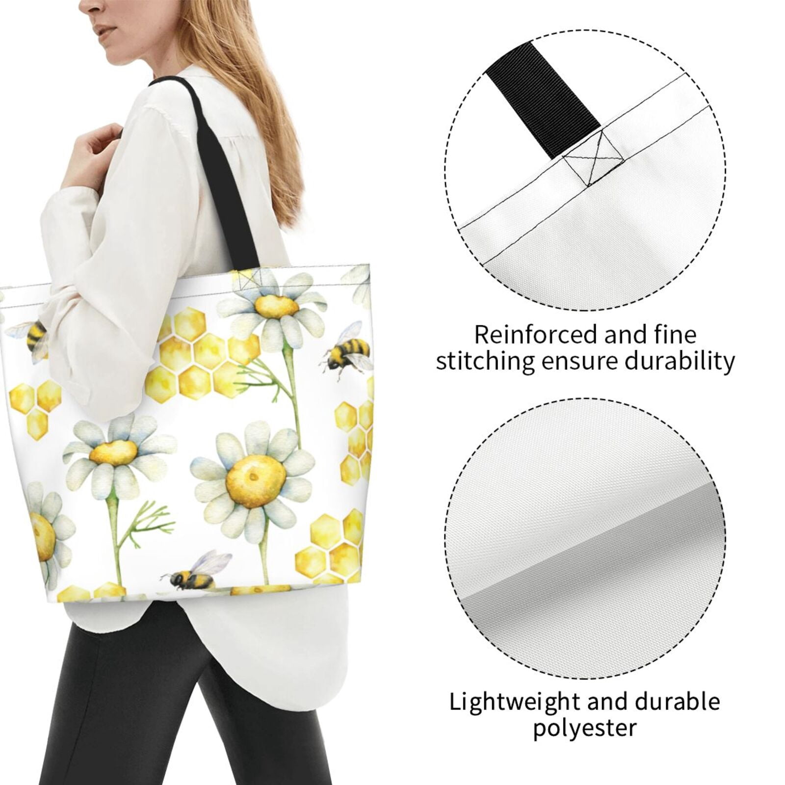 OHORTEB Large Tote Bag For Women | Reusable Shoulder Bag For Office, Shopping, Travel - View #4