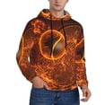 thumbnail image 1 of Zufioo Tennis Racket In Fire Design Fleece Comfortable Hoodie for Mens,Sweatshirt for Men,Pullover Hooded Sweatshirt for Men -Small, 1 of 5