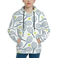Zufioo Tennis Rackets And Balls Design Hoodies For Boys and Girls