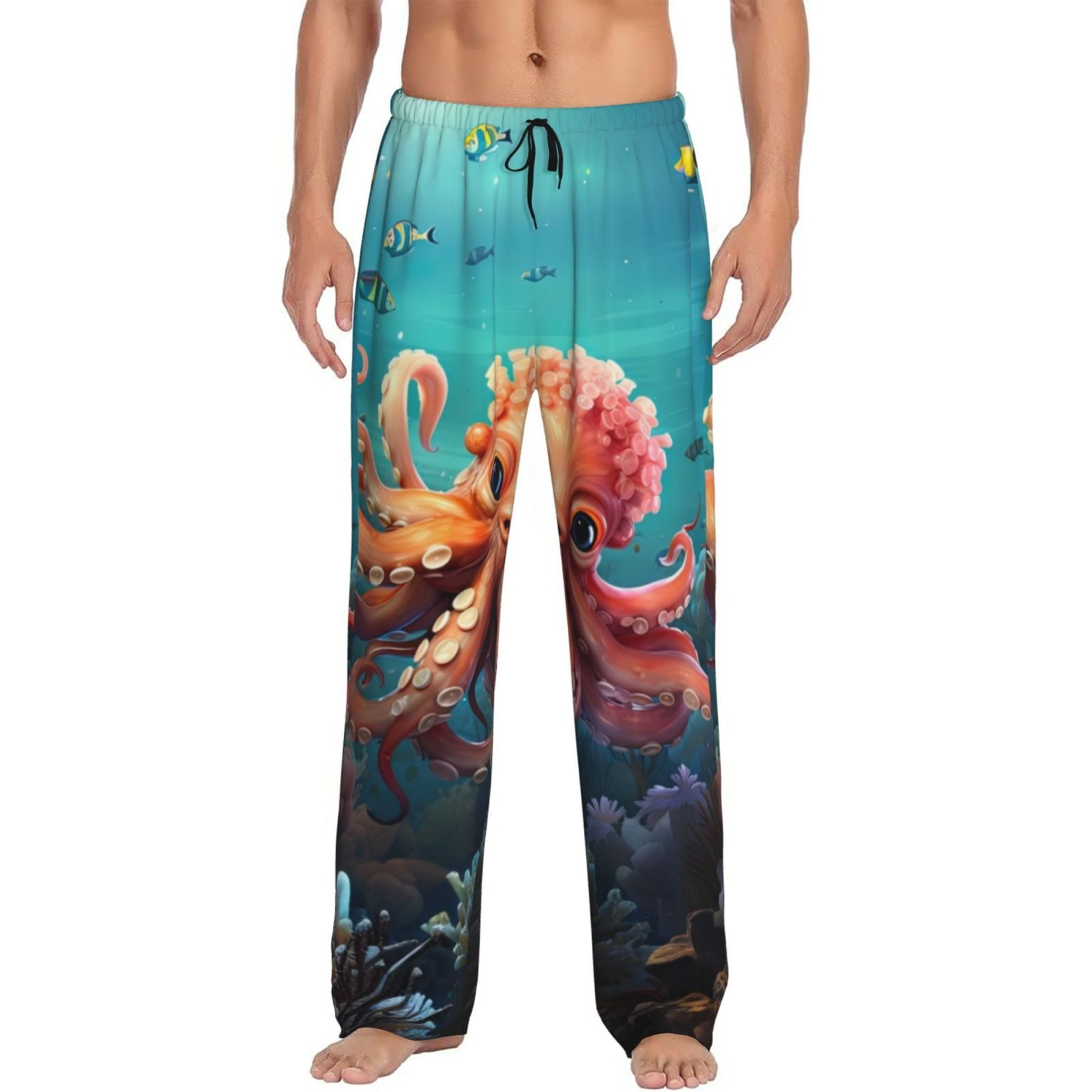 Zeuib Underwater Plant Octopus Men's Pajama Pant Sleep Pajama Lounge ...