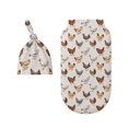 Zeuib Various Chicken Swaddle Blanket and Hat Set,Newborn Swaddle Set 3