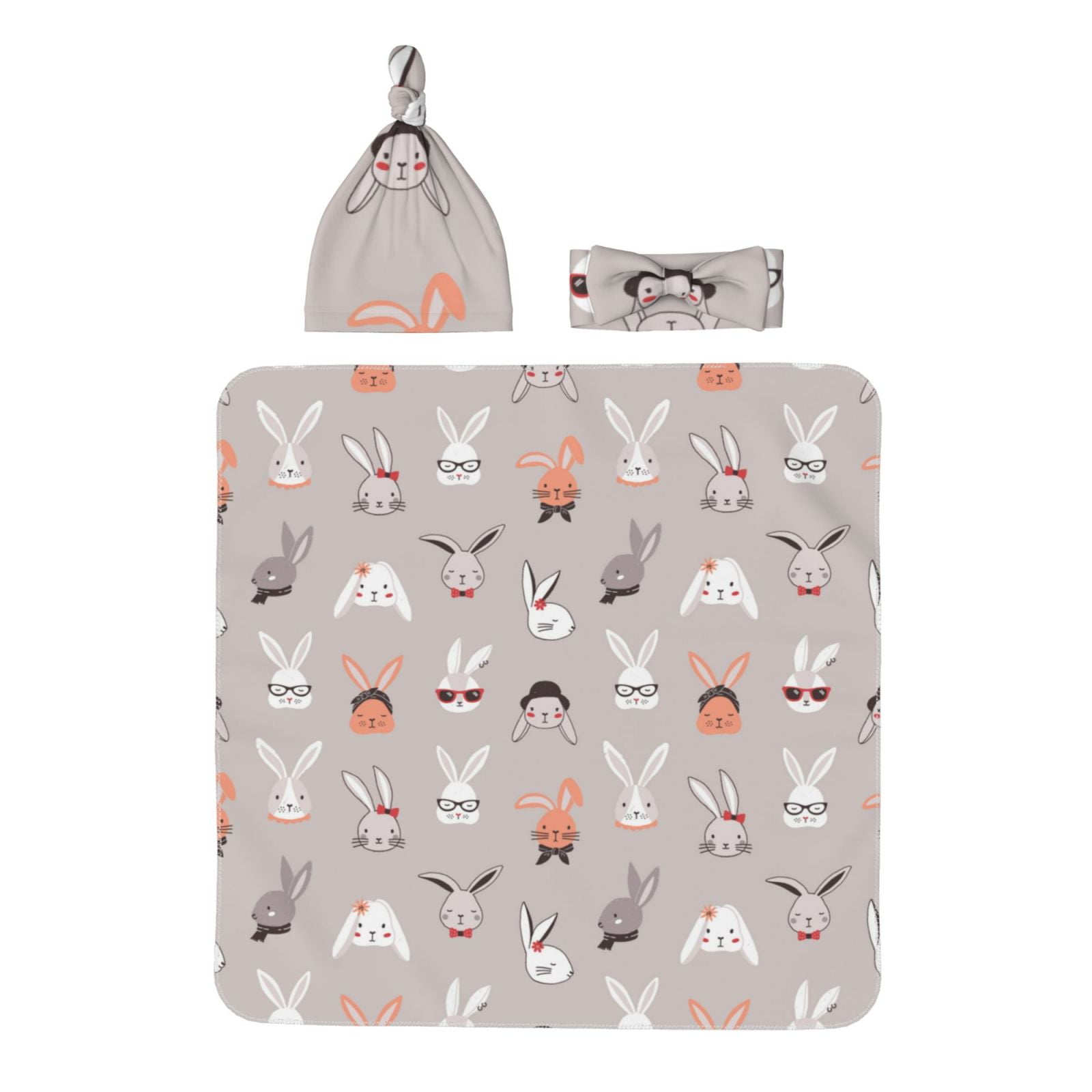 Zeuib Various Rabbits Newborn Swaddle Set Baby Receiving Blanket with