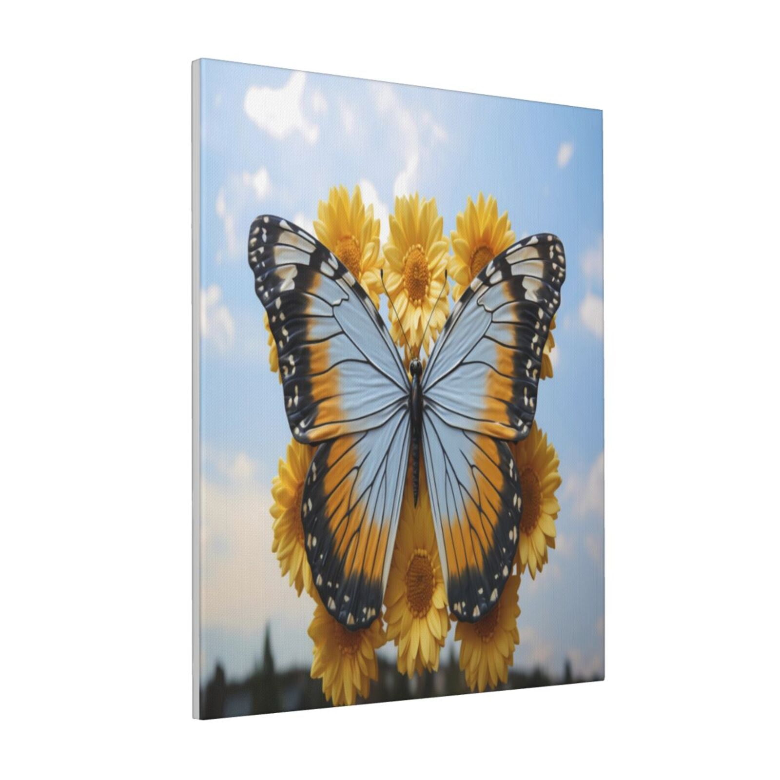 Zeuib Vibrant Butterfly And Sunflowers Print Farmhouse Canvas Wall Art ...