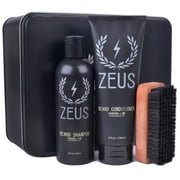 Zeus Basic Beard and Mustache Grooming Kit for Men - Beard Care Starter Kit to Help with Itching and Dry Skin (Verbena Lime)
