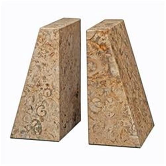 Zeus Bookends - Fossil Stone - Handcrafted - Elegant Home Decor