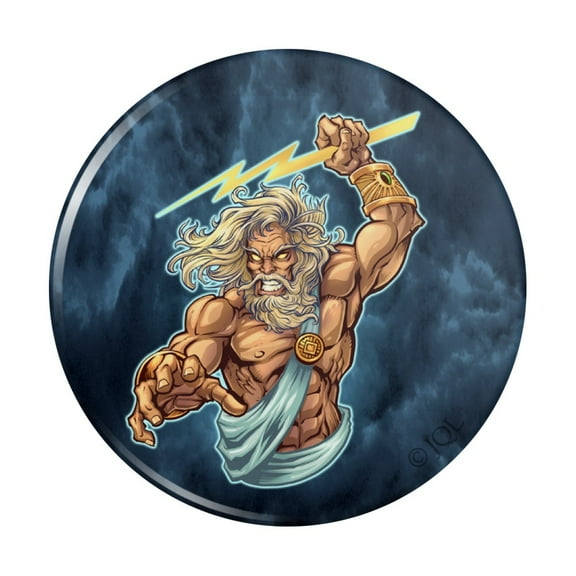 Zeus Greek God Mythology Lightning Kitchen Refrigerator Locker Button Magnet