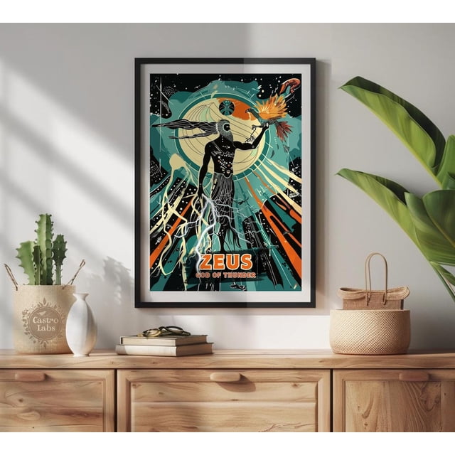Zeus Greek God Of Thunder Wall Art Print, Ancient Mythology Decor ...
