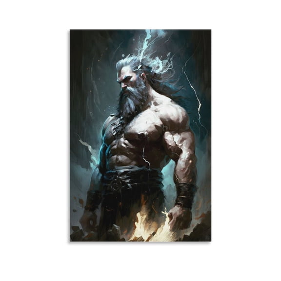 Zeus Greek Mythology Poster Gifts Canvas Painting Poster Wall Art Decorative Picture Prints Modern Decor 12x18inch(30x45cm)