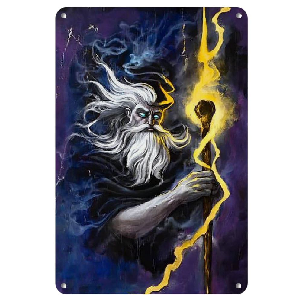 Zeus Sign Language Zeus Iron Wall Art - 8x12 inch Frameless Metal Tin Sign for Home ...